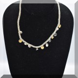 J066. Silver mesh chain with enameled cups. 16” - $14 